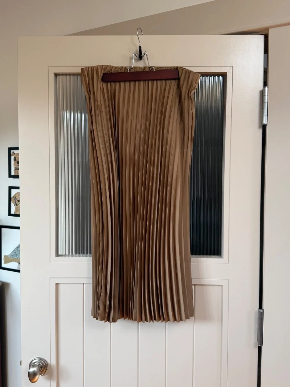 NWT JCrew silky gold pleated skirt, Size M